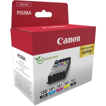 Preview: Canon Tinte PGI-580/CLI-581 2078C008 5er Multipack (BK/C/M/Y/PGBK)