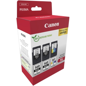 Preview: Canon Tinte PG-560XL/CL-561XL 3712C009 3er Multipack (2xBK/Color)