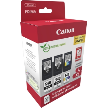 Preview: Canon Tinte PG-540L/CL-541XL 5224B015 3er Multipack (2xBK/Color) inkl. Fotopapier