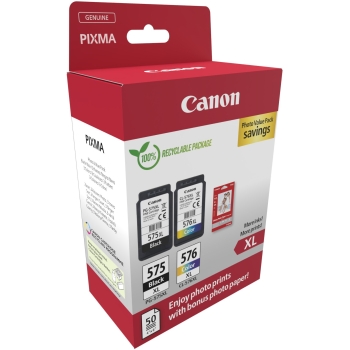 Preview: Canon Tinte PG-575XL/CL-576XL 5437C006 2er Multipack (BK/Color) inkl. Fotopapier