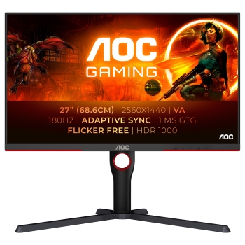 68.58cm/27 (2560x1440) AOC Gaming Q27G3XMN/BK 16:9 QHD VA 1ms 180Hz HDR1000 HDMI DP Pivot Black