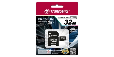 SD microSD Card  32GB Transcend SDHC UHS1 w/adapter