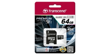 SD microSD Card  64GB Transcend SDXC UHS1 w/adapter