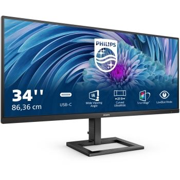 Preview: 86.36cm/34 (3440x1440) Philips E Line 346E2LAE/00 21:9 WQHD VA 1ms 100Hz HDMI DP USB-C Speaker Black