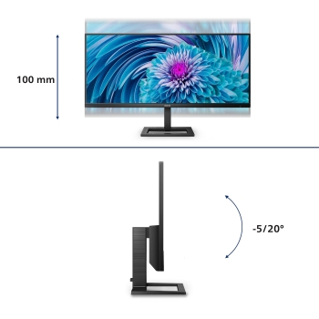 Preview: 86.36cm/34 (3440x1440) Philips E Line 346E2LAE/00 21:9 WQHD VA 1ms 100Hz HDMI DP USB-C Speaker Black