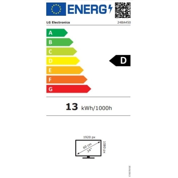 Preview: 61cm/24 (1920x1080) LG 24BA450-B 16:9 FHD IPS 5ms 100Hz HDMI DP VGA Speaker Pivot Black