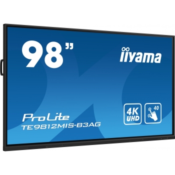 247.7cm/98 (3840x2160) iiyama ProLite TE9812MIS-B3AG 16:9 4k UHD IPS 24/7 Digital Signage 8ms 60Hz HDMI USB-C VGA LAN WIFI Android Speaker Black
