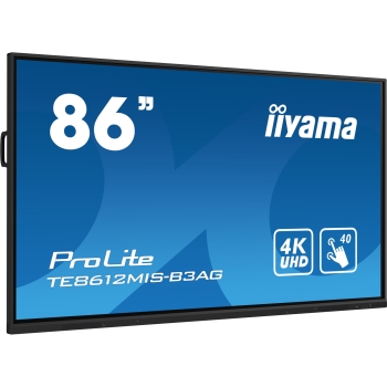 217.40cm/86 (3840x2160) iiyama ProLite TE8612MIS-B3AG 16:9 4k UHD 24/7 Digital Signage 8ms 60Hz HDMI USB-C VGA LAN WIFI Speaker Black