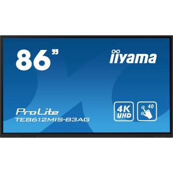 Preview: 217.40cm/86 (3840x2160) iiyama ProLite TE8612MIS-B3AG 16:9 4k UHD 24/7 Digital Signage 8ms 60Hz HDMI USB-C VGA LAN WIFI Speaker Black