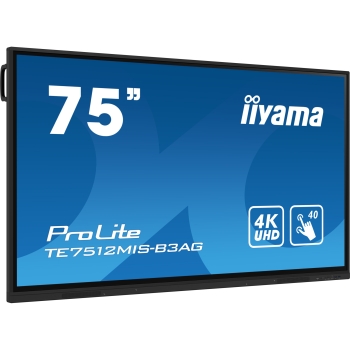 189.3cm/75 (3840x2160) iiyama ProLite TE7512MIS-B3AG 16:9 K UHD IPS 24/7 Digital Signage 8ms 60Hz HDMI USB-C VGA LAN WIFI Speaker Black