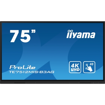 Preview: 189.3cm/75 (3840x2160) iiyama ProLite TE7512MIS-B3AG 16:9 K UHD IPS 24/7 Digital Signage 8ms 60Hz HDMI USB-C VGA LAN WIFI Speaker Black