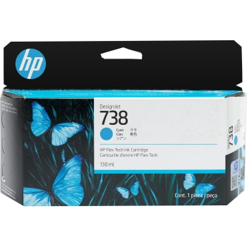 HP 738 130-ml Cyan DesignJet Ink Cartridge