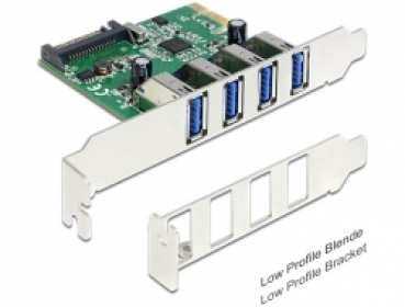 DELOCK PCI Expr Card 4x USB3.0 ext +LowProfile