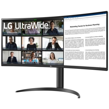 Preview: 86.42cm/34 (3440x1440) LG Ultra Wide Curved 34WR55QK-B.AEU WQHD HDR10 5ms 2xHDMI DP USB-C