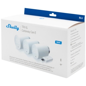 Preview: Shelly Plug & Play 3x Blu TRV & Blu Gateway Gen3 Heizkörperthermostat + Gateway