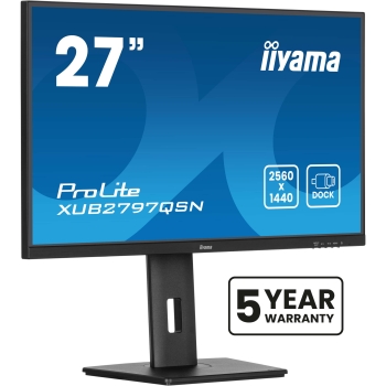 68.5cm/27 (2560x1440) iiyama XUB2797QSN-B2 16:9 QHD IPS 1ms 100Hz HDMI DP USB-C Speaker Pivot Black