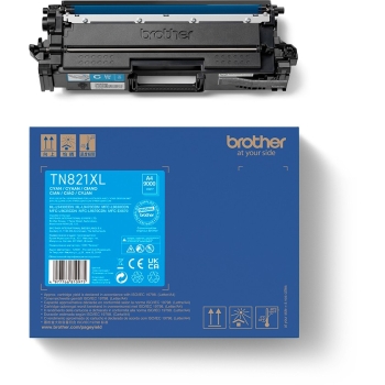 Preview: Brother Toner TN-821XLC Cyan bis zu 9.000 Seiten