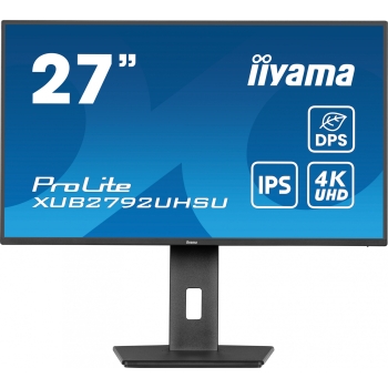 Preview: 68.5cm/27 (3840x2160) iiyama ProLite XUB2792UHSU-B6 16:9 4K IPS 4ms 60Hz DP HDMI USB Speaker Pivot Black