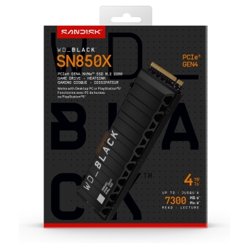 M.2 4TB WD Black SN850X NVMe PCIe 4.0 x 4 with Heatsink
