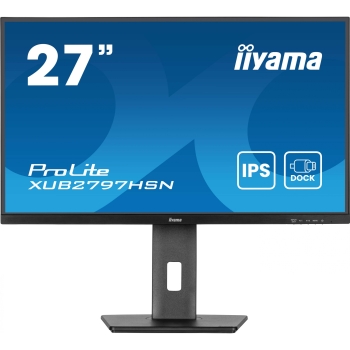 Preview: 68.5cm/27 (1920x1080) iiyama ProLite XUB2797HSN-B2 16:9 FHD IPS 1ms 100Hz HDMI DP USB-C Speaker Pivot Black