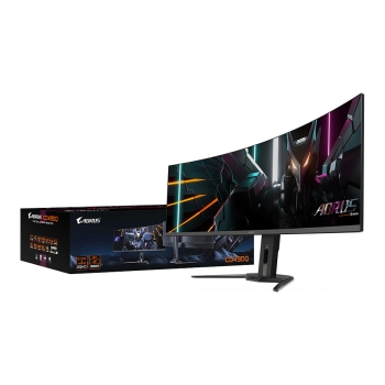 Preview: 124.5cm/49 (5120x1440) Gigabyte Monitor Aorus CO49DQ DQHD curved HDR400 TrueBlack 0.03ms 144Hz 2xHDMI DP USB-C Speaker Black