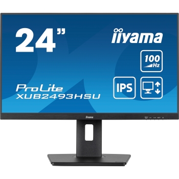 Preview: 61cm/24 (1920x1080) iiyama ProLite XUB2493HSU-B7 16:9 FHD IPS 1ms 100Hz HDMI DP Speaker Pivot Black
