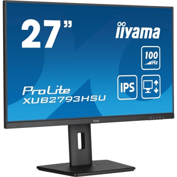 68.6cm/27 (1920x1080) iiyama ProLite XUB2793HSU-B7 16:9 FHD IPS 1ms 100Hz HDMI DP Speaker Pivot Black