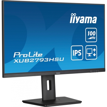 Preview: 68.6cm/27 (1920x1080) iiyama ProLite XUB2793HSU-B7 16:9 FHD IPS 1ms 100Hz HDMI DP Speaker Pivot Black