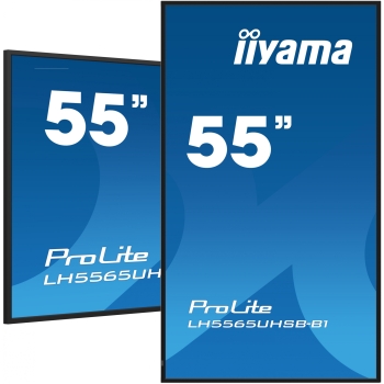 140cm/55 (3840x2160) iiyama ProLite LH5565UHSB-B1 16:9 4K UHD IPS Touch 8ms 60Hz 24/7 2xHDMI DP LAN WIFI Speaker Black