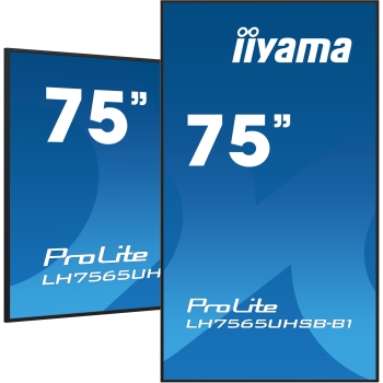 190cm/75 (3840x2160) iiyama ProLite LH7565UHSB-B1 16:9 4K UHD IPS Touch 8ms 60Hz 24/7 2xHDMI DP LAN WIFI Speaker Black