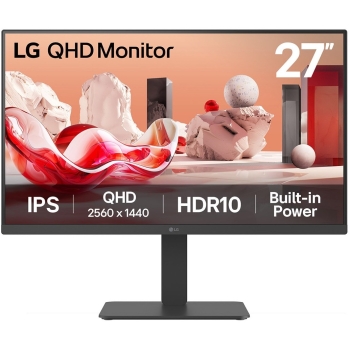 68.6cm/27 (2560x1440) LG 27BA45QB-B 16:9 IPS 5ms 75Hz HDR10 2xHDMI DP Speaker Pivot Black