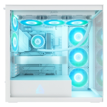 Preview: Arctic Xtender (White) transparent window w/o GPU vertical mount