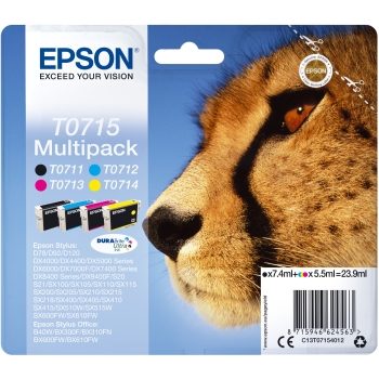 Epson Tinte T0715 4er-Pack black + color T0715