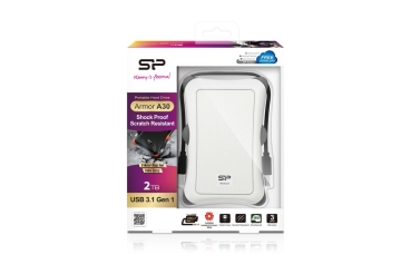 Preview: Silicon Power Festplatte 6.3cm 2TB USB3.0 A30Anti-shock Wei� extern retail