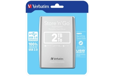 Verbatim 8.9cm (2.5)   2TB USB 3.0 Store'n Go Silver retail
