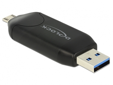 DELOCK Card Reader USB3.0 A +micro B-> SD/SDHC/MMC/micSD OTG