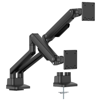 Preview: IIYAMA Tischhalterung 100x100 dual 2x12kg/24-32''/Gasdruckfeder/schwarz