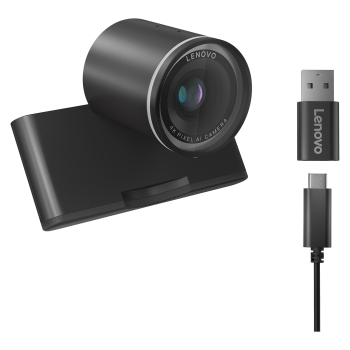 Preview: LENOVO 4K Pro Webcam 4K Adjustable FOV90/78/65 Directional Microphone AutoFocus HDR AI Framing/Face USB-C/A 1.5m Detachable Cable