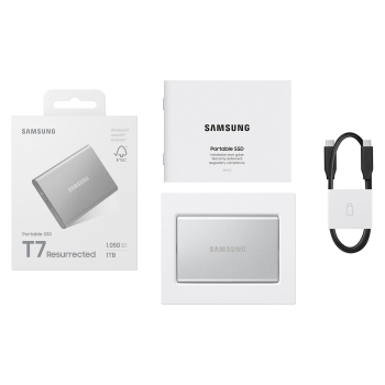 Preview: 1TB Samsung Portable SSD T7 Resurrected USB-C 3.1 (10Gb/?s) Silber externe Festplatte SSD