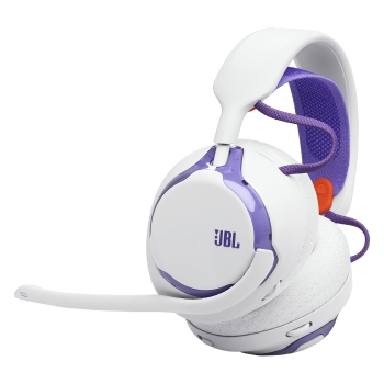 JBL Quantum 650 Wireless Over-Ear-Gaming-Headset. weiss/violett