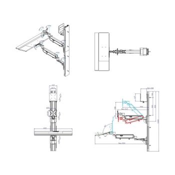 Preview: VALUE Arbeitsstation Wandmontage Gasfeder