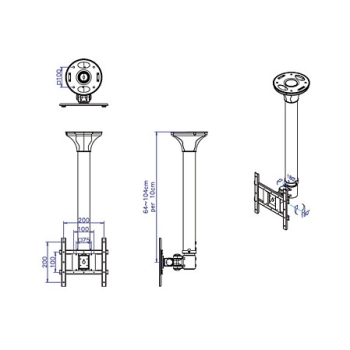 VALUE LCD-/TV-Deckenhalterung. 3 Gelenke. bis 20 kg