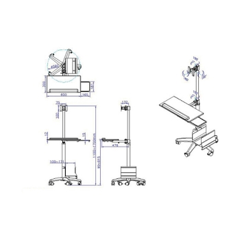 Preview: VALUE PC/LCD-Rollstnder. hhenverstellbar. bis 10 kg
