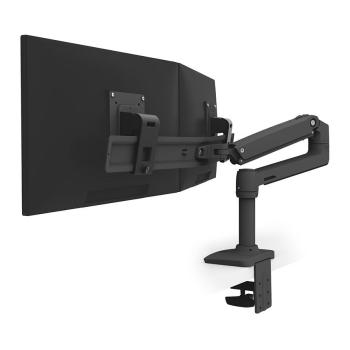 LX DESK DUAL DIRECT ARM 25IN MIS-D 10Y W MATTE BLACK