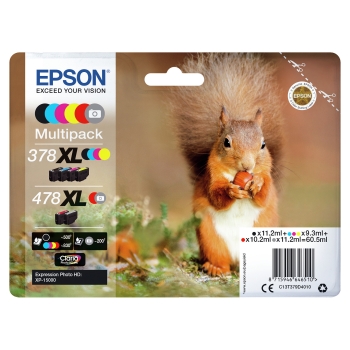 Preview: Epson Tintenpatronen Multipack 478XL (6 Farben)