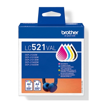 Brother Tintenpatronen LC-521VAL Multipack (je 1x BK/M/C/Y)