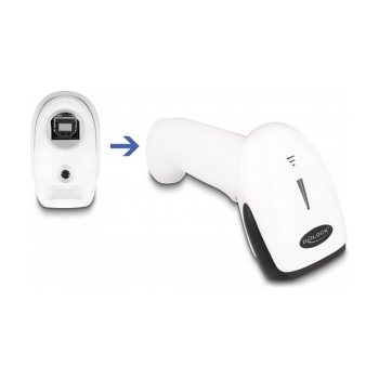 Preview: Barcode Scanner 1D und 2D für 2.4 GHz. Bluetooth oder USB - weiß