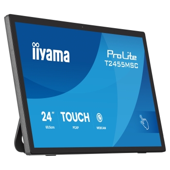 60.5cm/23.8 (1920x1080) iiyama ProLite T2455MSC-B2 16:9 IPS 5ms 120Hz HDMI DisplayPort USB VESA Speaker Touch Webcam Black