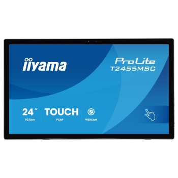 Preview: 60.5cm/23.8 (1920x1080) iiyama ProLite T2455MSC-B2 16:9 IPS 5ms 120Hz HDMI DisplayPort USB VESA Speaker Touch Webcam Black