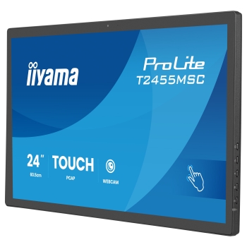 Preview: 60.5cm/23.8 (1920x1080) iiyama ProLite T2455MSC-B2 16:9 IPS 5ms 120Hz HDMI DisplayPort USB VESA Speaker Touch Webcam Black